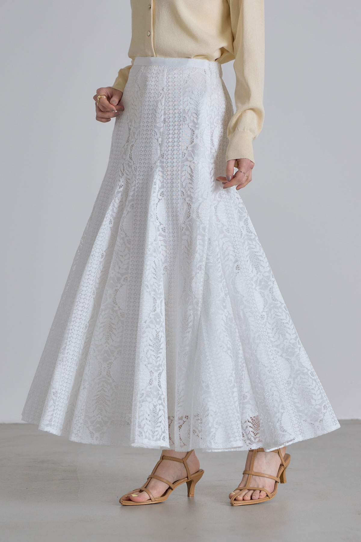 ウエストグログランレースフレアスカート
