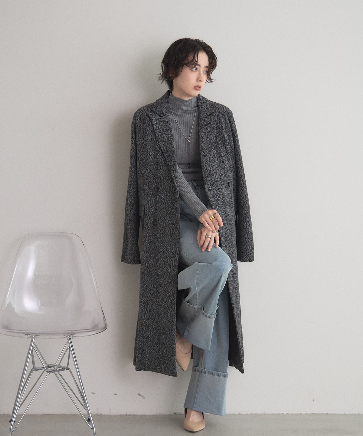 オフィシャルサイト限定】ツイードチェスターコート
