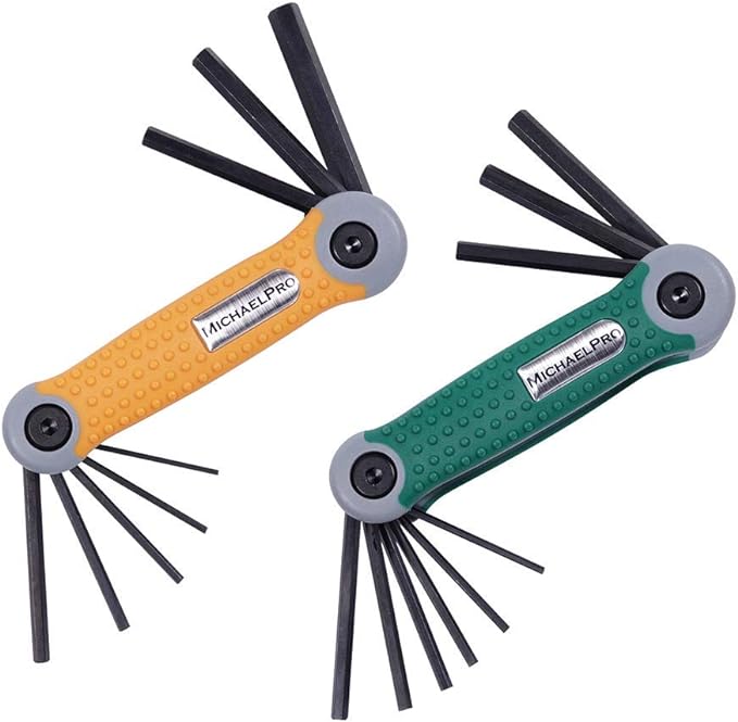 折りたたみ式六角レンチセット SAE メトリック 2個セット 計17サイズ