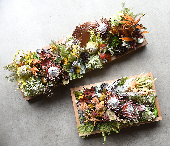 楽天市場】フラワーアレンジメント 「ドライボタニカルウォール