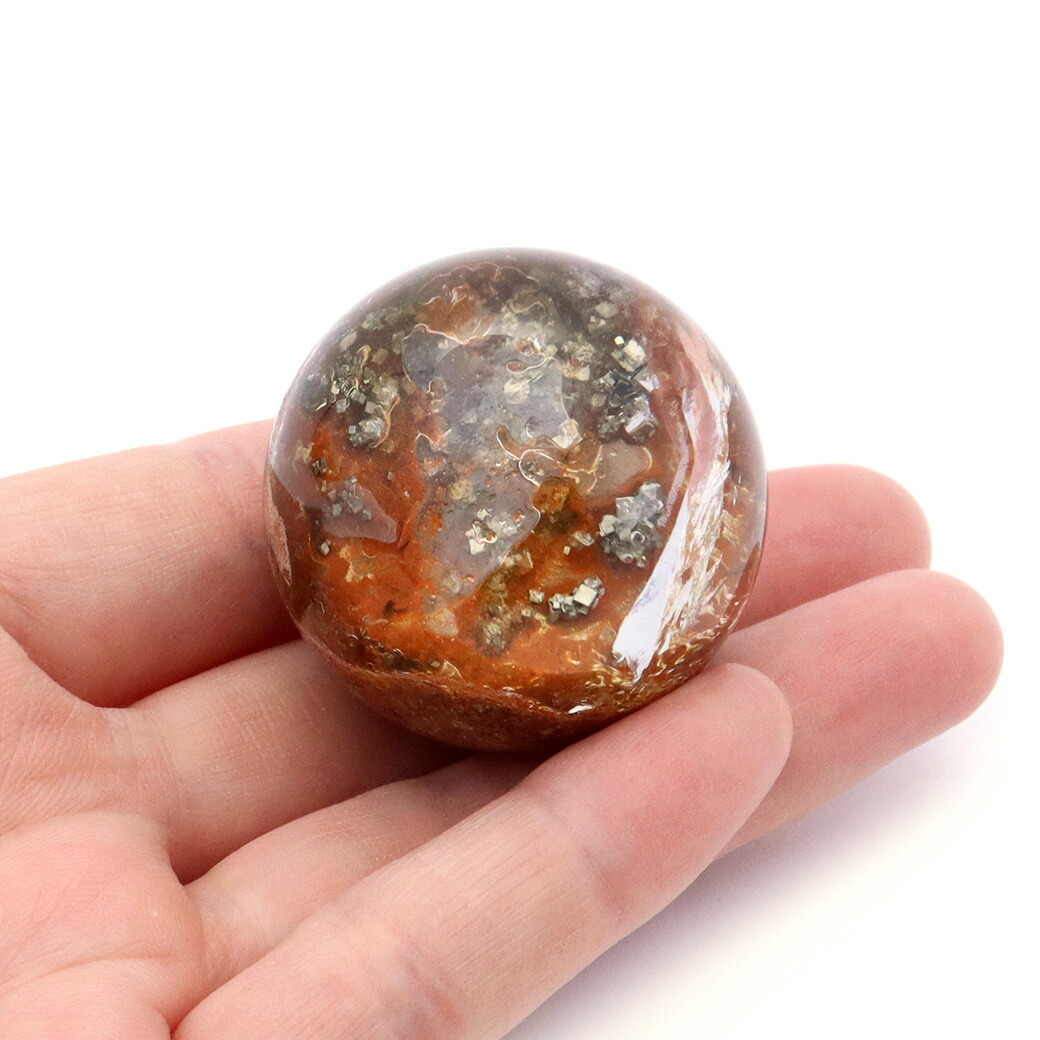 楽天市場】パイライト イン ガーデンクォーツ 丸玉 37mm 台座付き 庭園