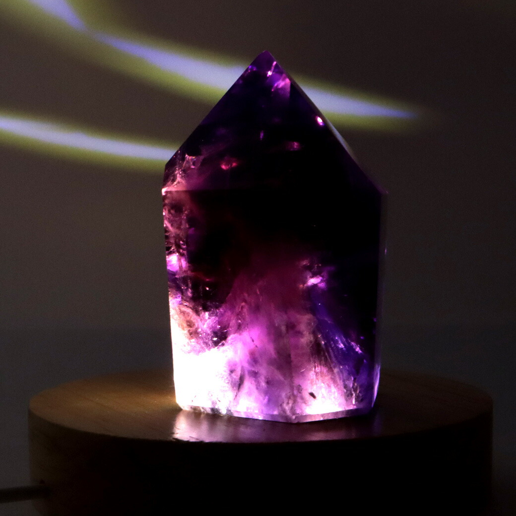 楽天市場】アメジスト 六角柱 ポイント LEDライト付き 1点もの