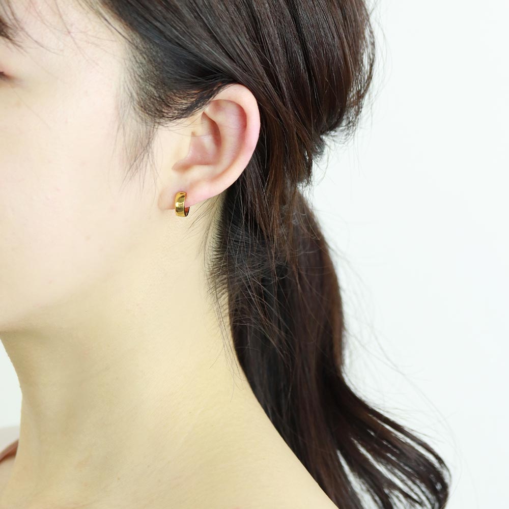 楽天市場】ピアス サージカルステンレス 平打ち 直径1cm 幅4mm フープ