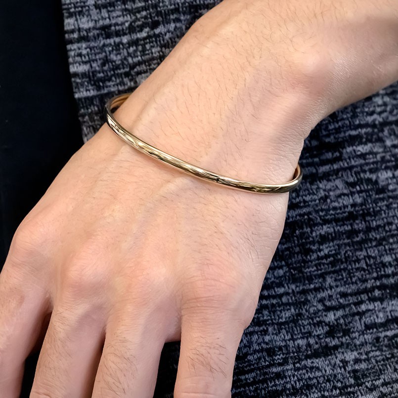 楽天市場】メンズ 18金 ゴールド バングル k18 ブレスレット 18k