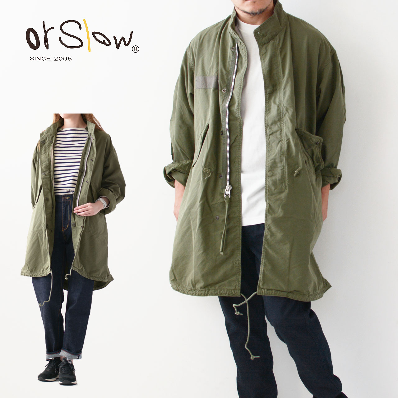 楽天市場】orslow [オアスロウ] M-65 FISH TAIL COAT ARMY GREEN [03