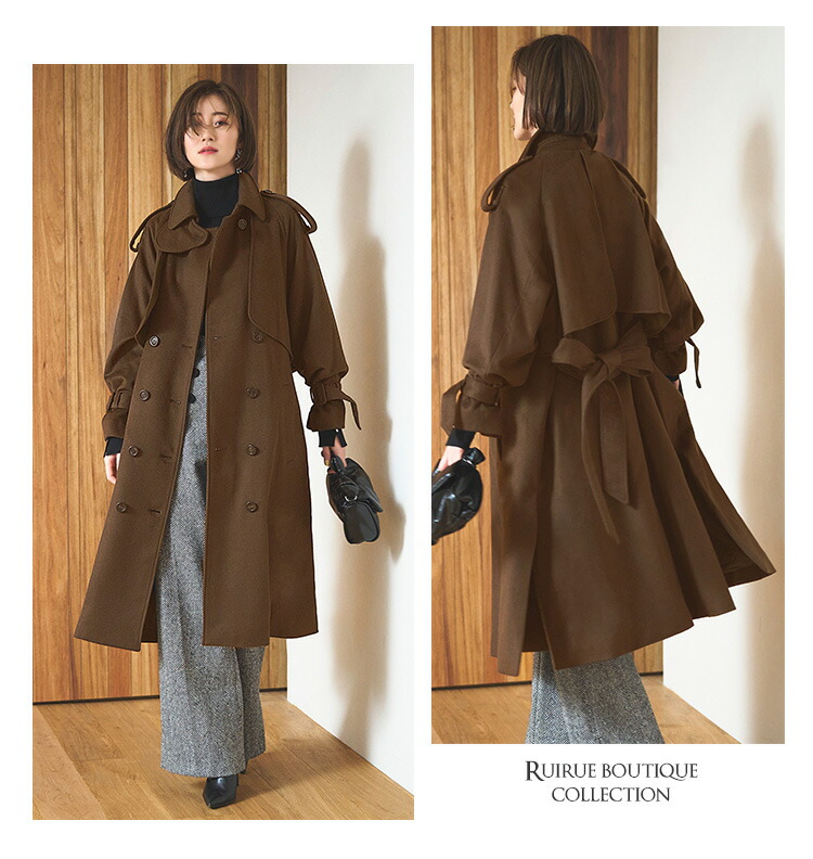 ロングルーズトレンチコート「K936」/ウール100%-RUIRUE BOUTIQUE
