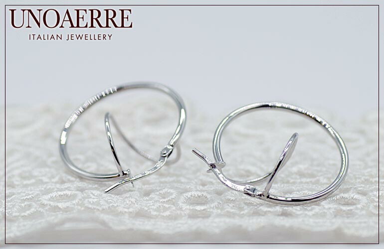 楽天市場】○ウノアエレ【UNOAERRE】K18WGホワイトゴールド フープ
