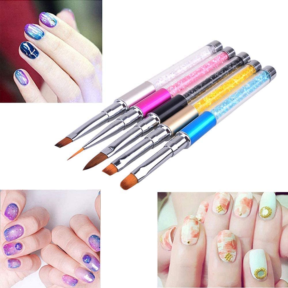 楽天市場】ジェルネイル ブラシ 5本セット 筆 キャップ付き ジェル