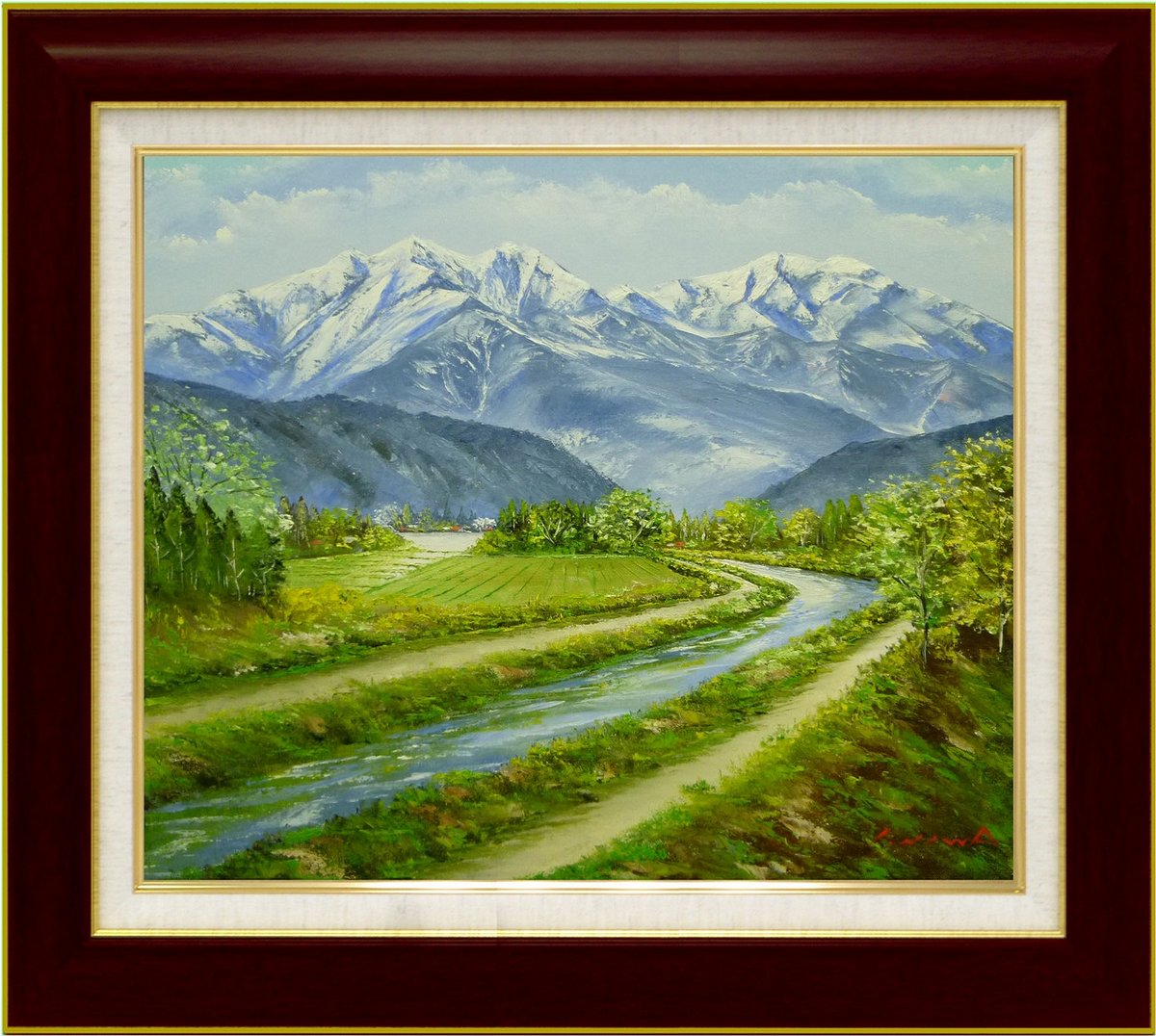 楽天市場】手描き油絵 沢田 雅士 小花(背景ﾋﾟﾝｸ) F10 画家本人手描き