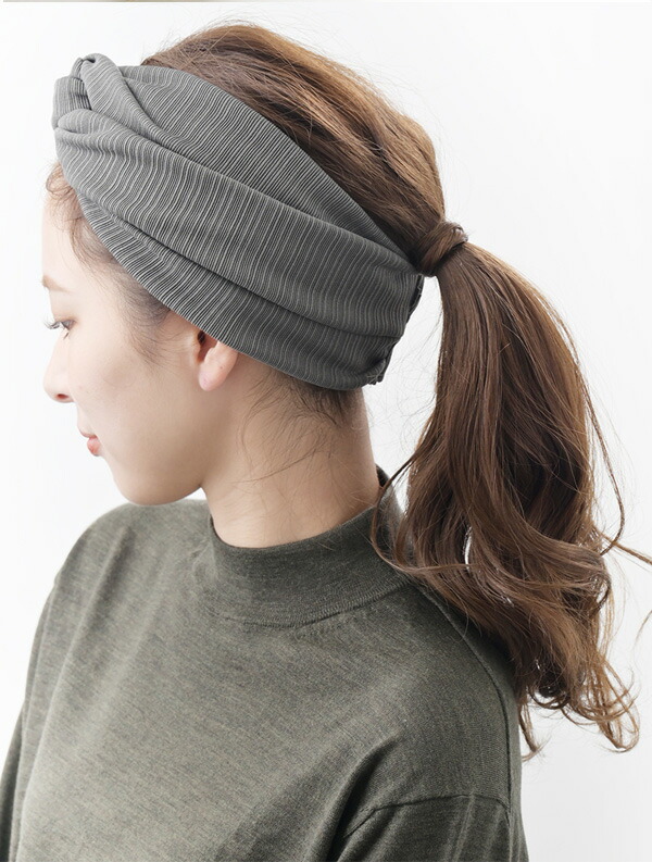 楽天市場】ヘアバンド ギャザー ストレッチ 伸縮 無地 ターバン クロス