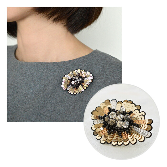 MIYUKI オートクチュールビーズ刺しゅうキット ゴールドフラワー