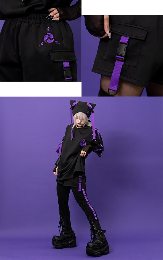 楽天市場】渦雷 ショートパンツ パープル ショーパン ボトムス 原宿系