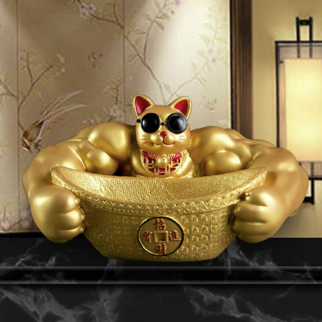 希少ヴィンテージ招き猫 商売繁盛 開運 置物 縁起物 レトロ 2体セット