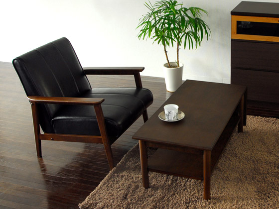 1人掛けソファ レザー ミッドセンチュリーソファ Geum | 家具