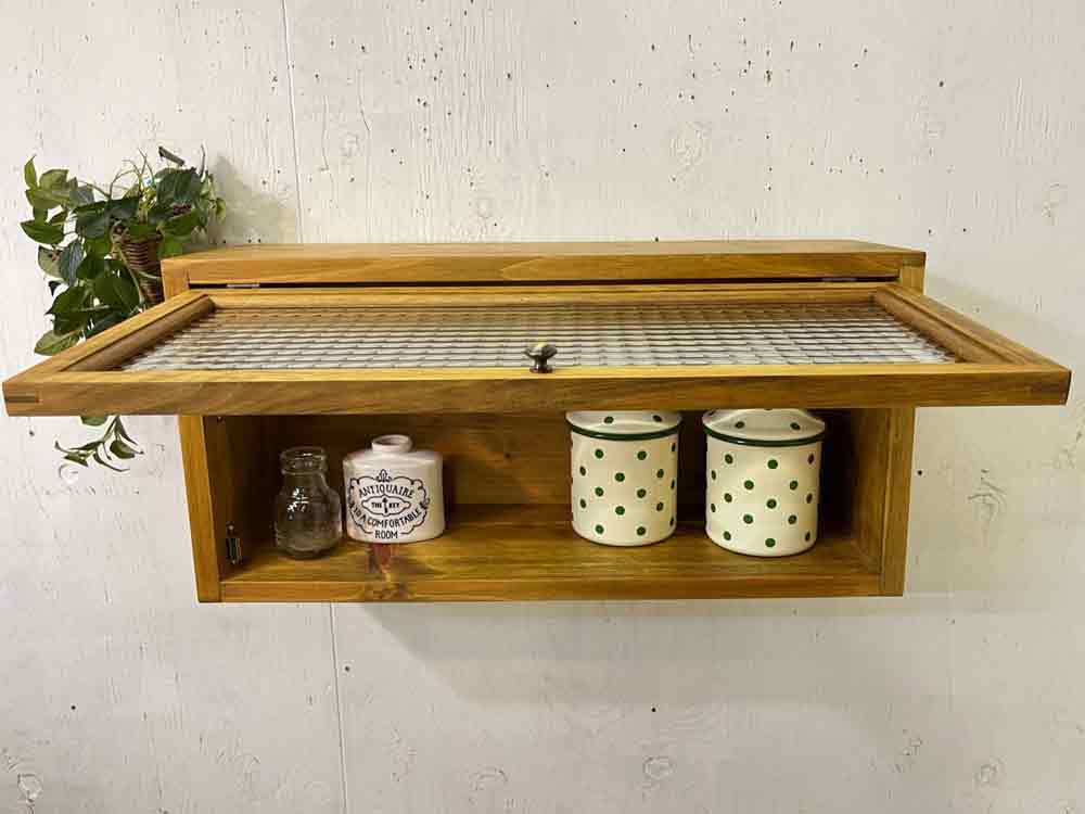 楽天市場】ウォールキャビネット チェッカーガラス 横型 60×19×29cm