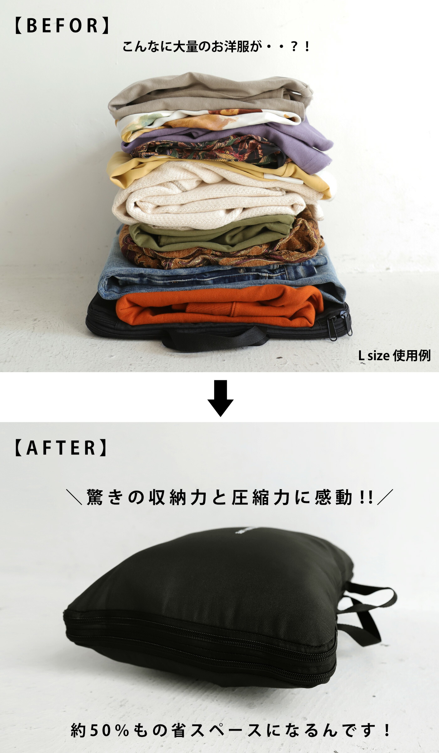 圧縮 トラベルポーチ 衣類 圧縮袋 圧縮バッグ 旅行 3点SET・再入荷