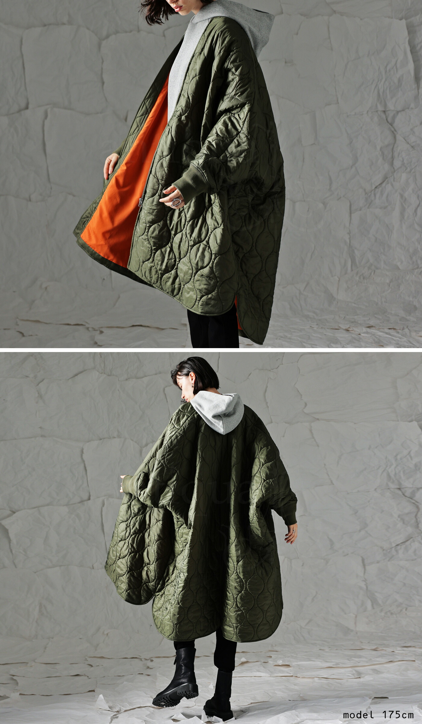 キルティング MA-1ポンチョ レディース アウター 送料無料・メール便