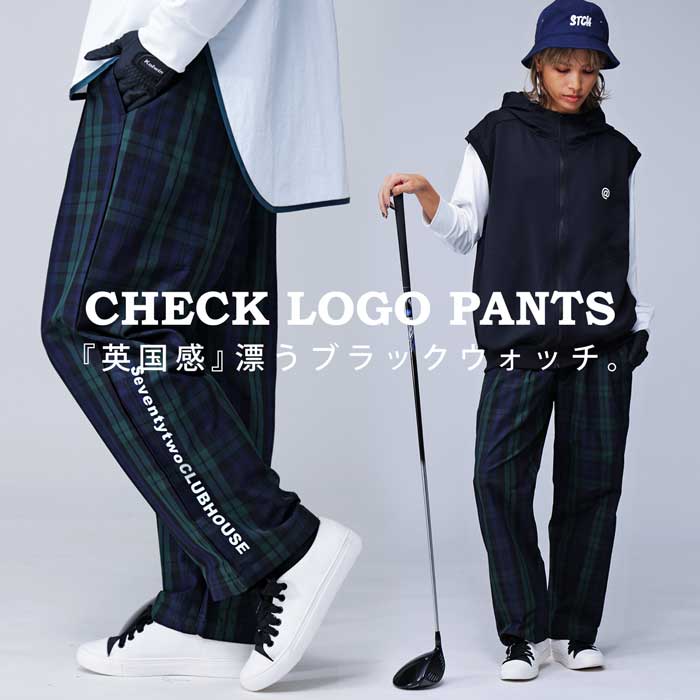 再入荷予定有!ANTIQUA GOLF×STCH チェックパンツ レディース 送料無料