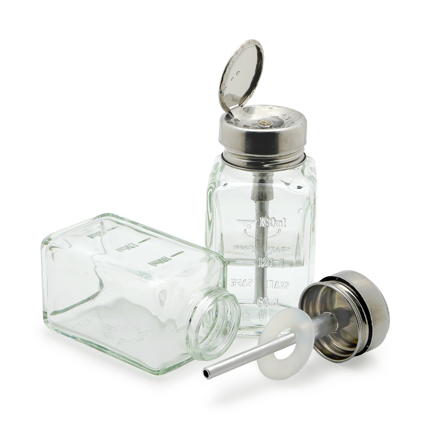 金属ホースタイプ ガラスポンプディスペンサー | シリコンパッキン付き