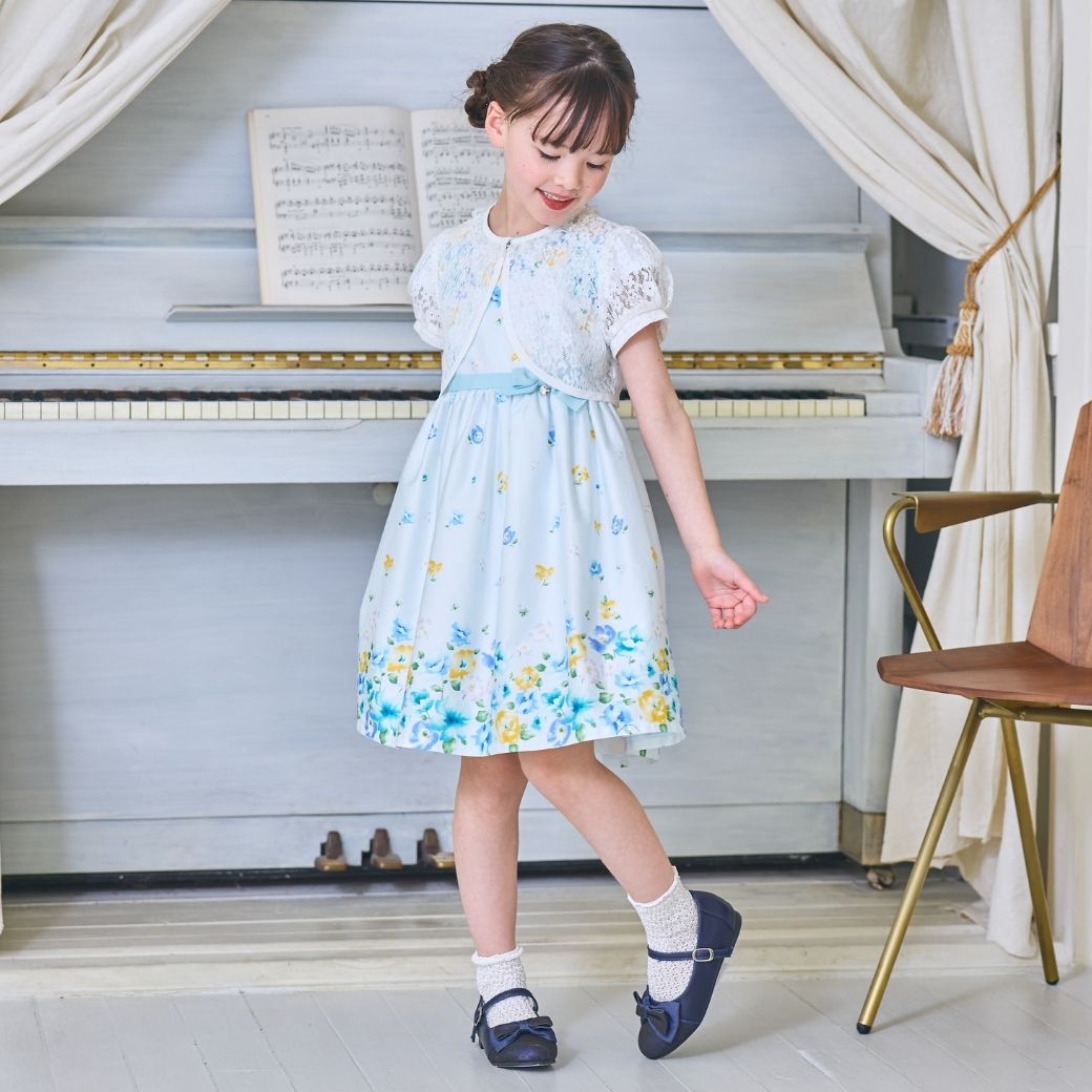 キッズ】レースボレロセットフラワードレス 110 120 130 140cm (8536