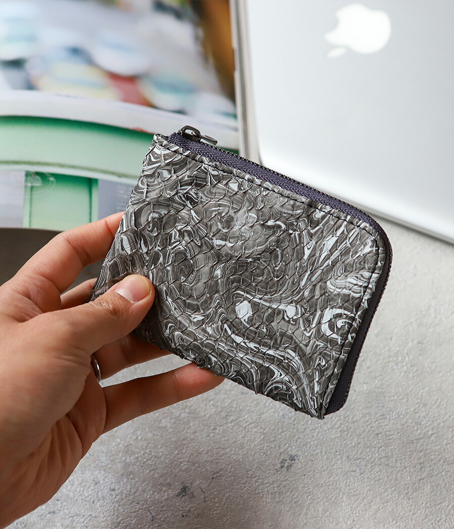 楽天市場】ZOO(ズー) 墨流し染め 蛇革 ダイヤモンドパイソン L字