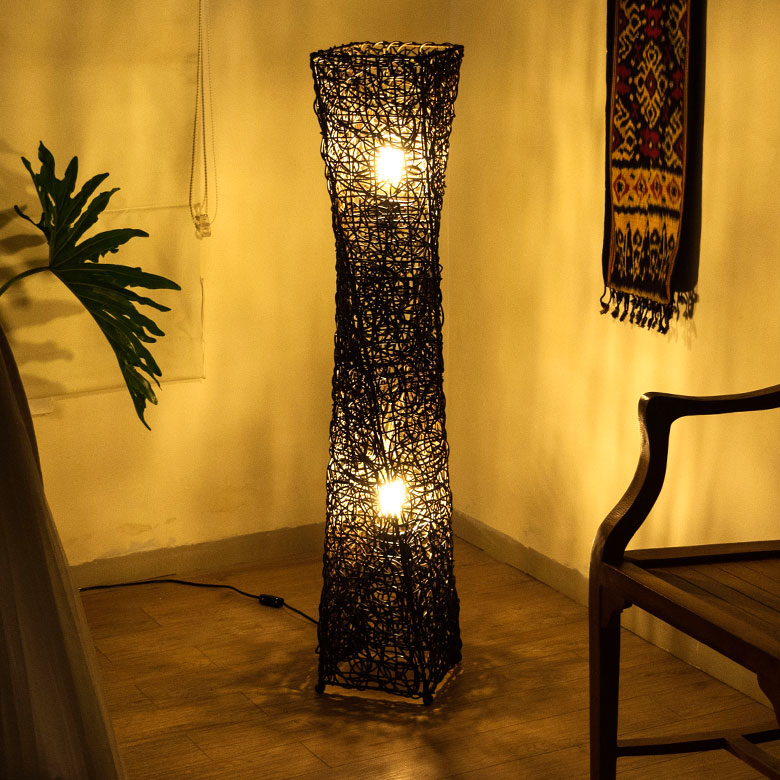 楽天市場】フロアライト ツイストタイプ Lサイズ 籐 ラタン製 LED 対応