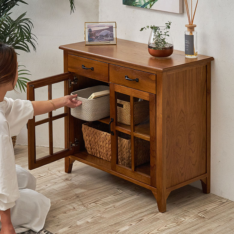 楽天市場】ティンバー キャビネット リビングチェスト チェスト 木製