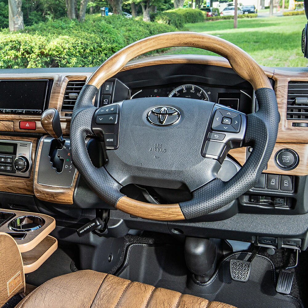 楽天市場】BUAN COMFY ステアリング ハイエース200系 ウッド柄をベース