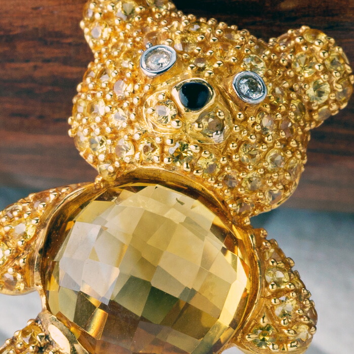 楽天市場】【お買い物マラソンクーポン】 K18 テディベア ブローチ