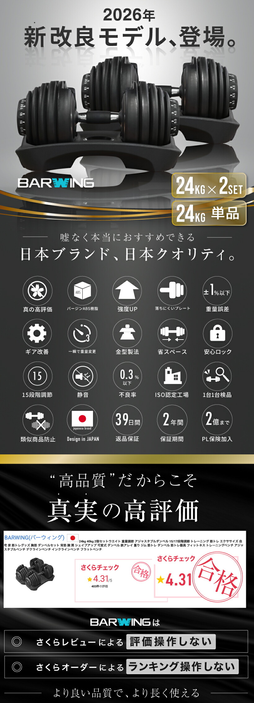 楽天市場】□2/23迄 最大5,000円OFF□ 可変式ダンベル 24kg 2個セット