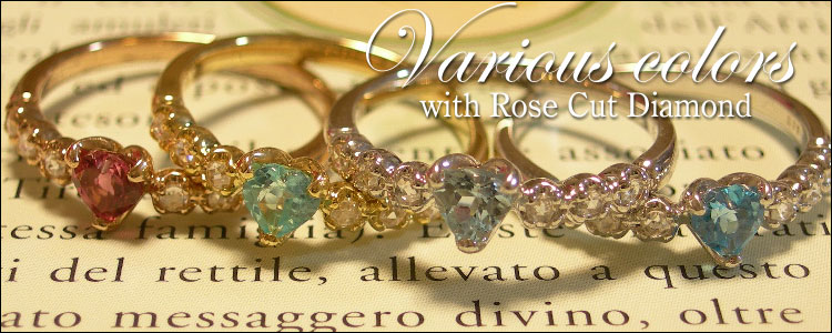 アクアマリンハートシェイプ リング PT900 K18 K10対応 ローズカット