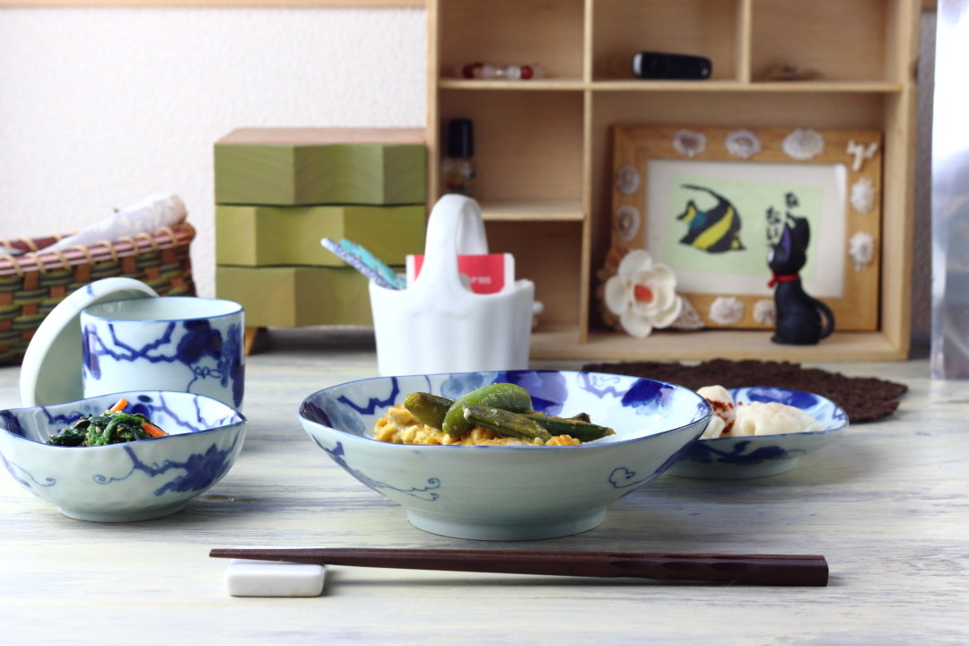 楽天市場】藍染ぶどう 5.5寸浅鉢 17cm 日本製 美濃焼 六兵55浅鉢