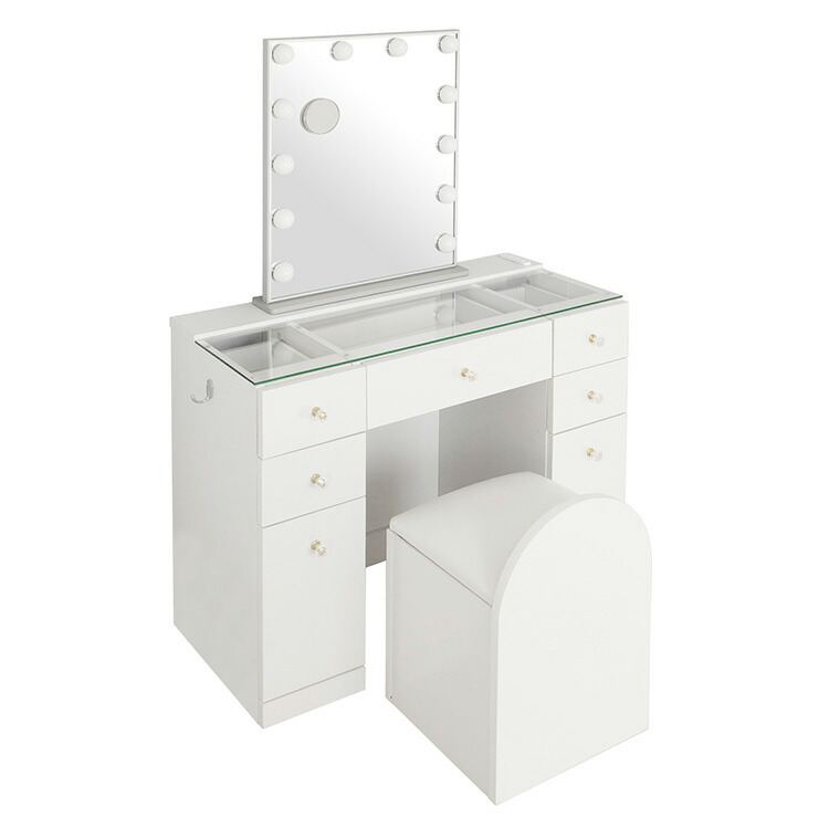楽天市場】ドレッサー 女優ミラーセット ワイド 幅90cm スツール付き