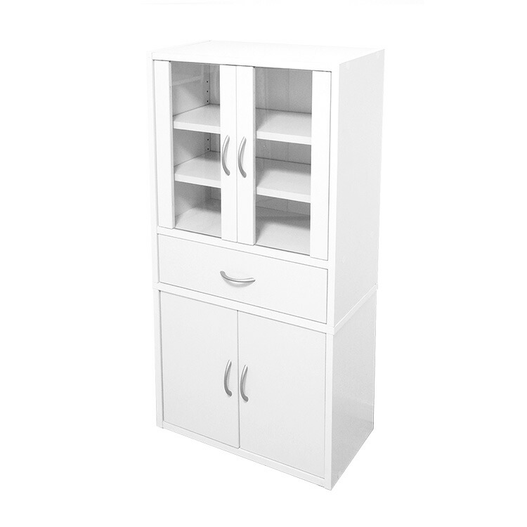 楽天市場】キッチンラック 食器棚 高さ80cm ワイド ミドルタイプ