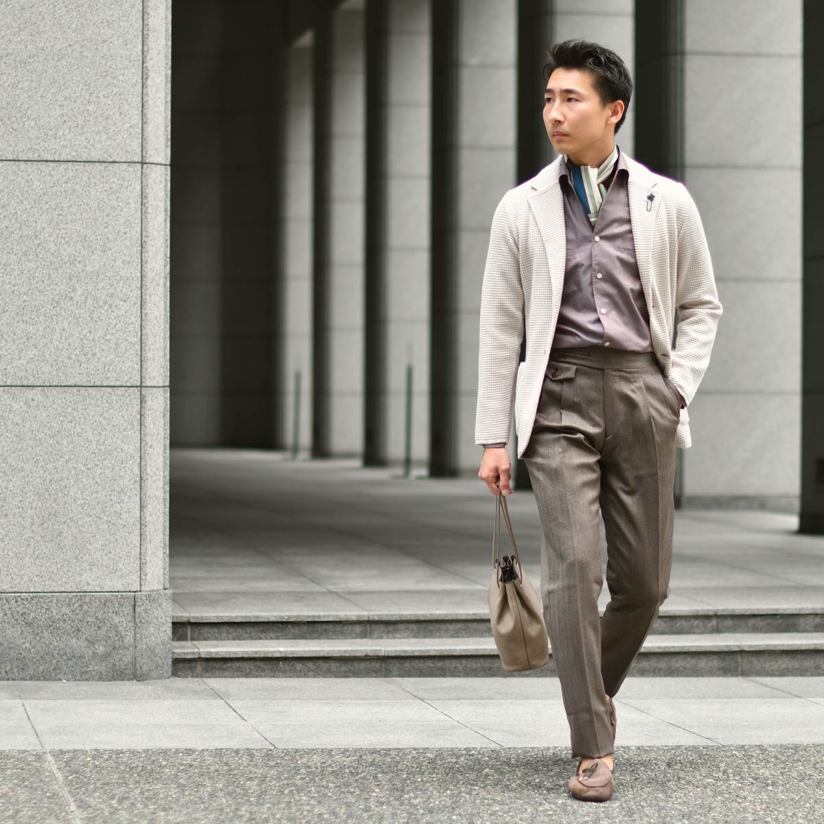 コントワーデコトニエ】マロン色のラムレザーキルティングジャケット