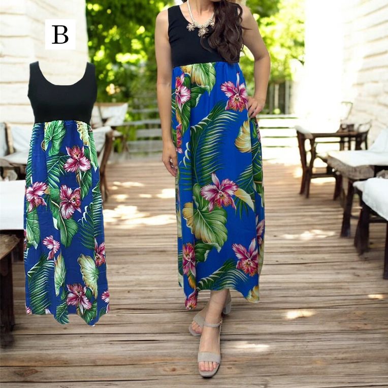 楽天市場】ハワイアン ワンピース ロング オリジナル ハイビスカス