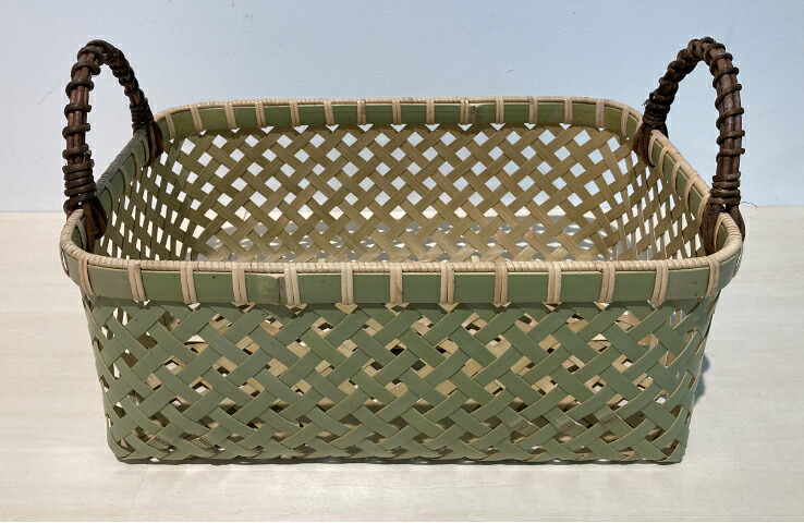 楽天市場】四ツ目持ち手つきかご 竹製 日本製 持てる 両手 四角