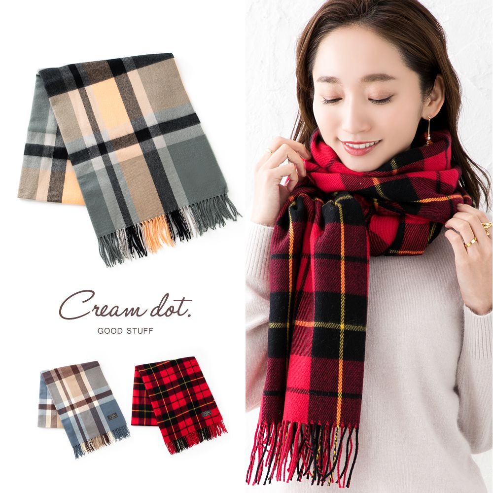 ゆうパック】ストール マフラー チェック柄 ファッション小物 大判