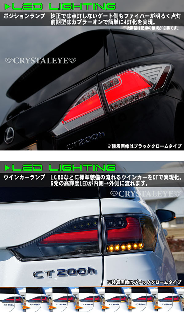 楽天市場】レクサスCT ファイバーフルLEDテールランプ流れるウインカー