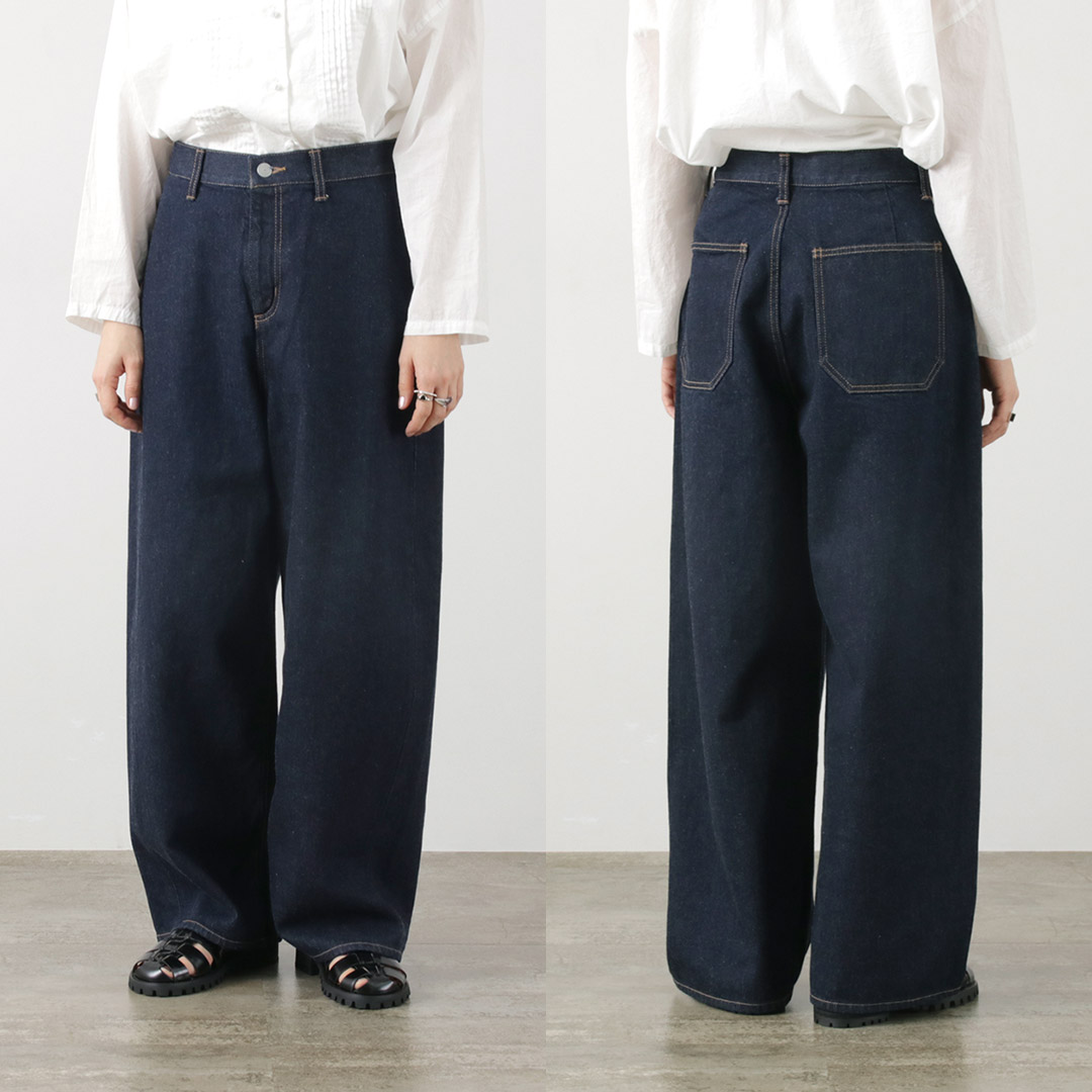 楽天市場】mizuiro ind（ミズイロインド） ハイウェスト ワイドデニム