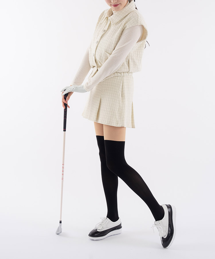 ラメチェック柄 ベスト スカート セットアップ | スポーツウエア