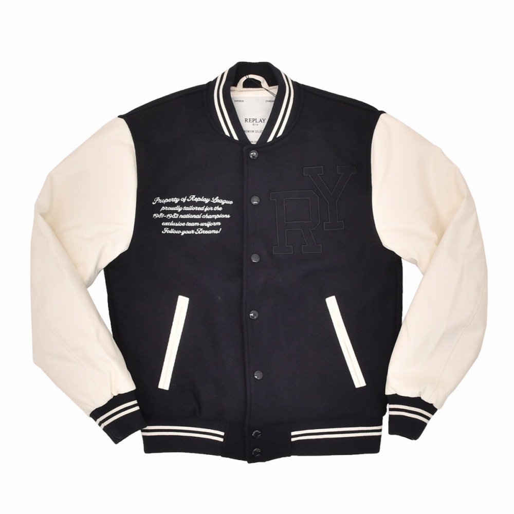 楽天市場】リプレイ REPLAY スタジャン メンズ 中綿バーシティー