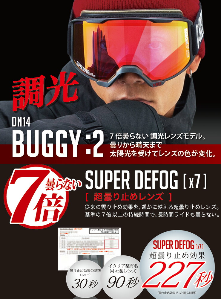 D:RECT ディレクト スノーボード ゴーグル BUGGY:2 カラー：Mat BLACK