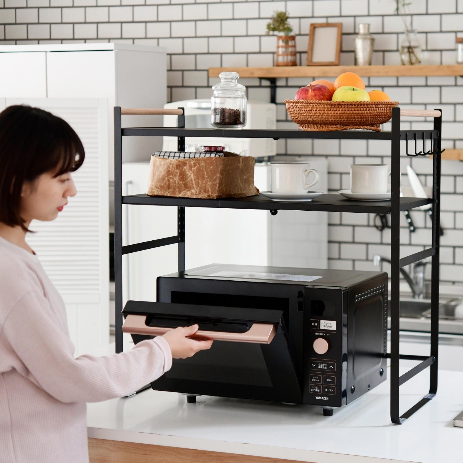 楽天市場】【P5倍 2/24 9:59迄】 レンジ上ラック 棚2段 幅44-71 奥行