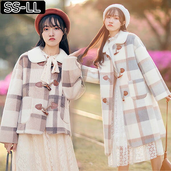 楽天市場】ダッフルコート ロングコート グレンチェック コート