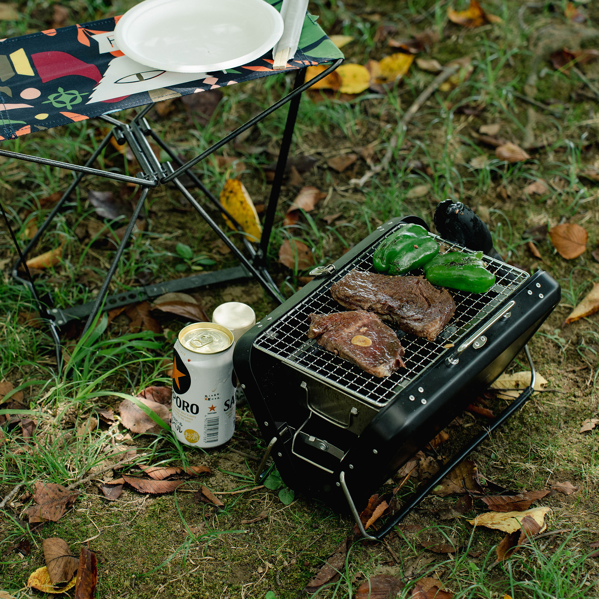 楽天市場】折りたたみBBQコンロ Sサイズ 1～2人用ポータブル