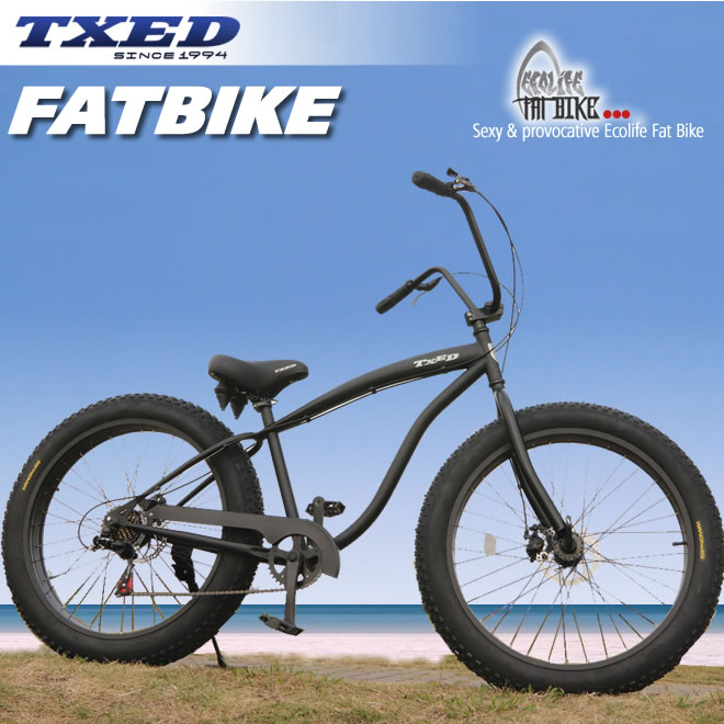 楽天市場】ファットバイク ビーチクルーザー 26インチ 極太タイヤ
