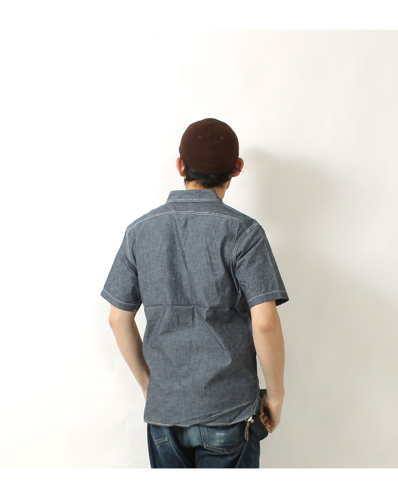 EIGHT-G(エイトジー) 半袖シャンブレーワークシャツ / 8SS-15 / 日本製