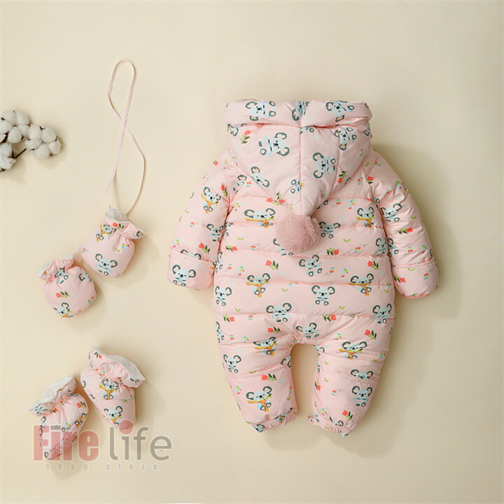 楽天市場】ジャンプスーツ ロンパース ベビー ダウンコート フード付き