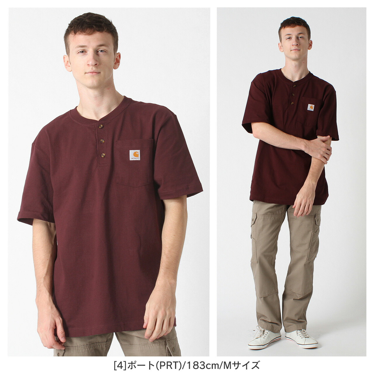 楽天市場】Carhartt カーハート 半袖 Tシャツ ヘンリーネック ポケット